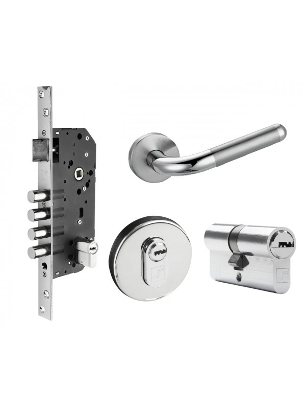 Fechadura Porta 04 Pinos Chave Multiponto - Com Maçaneta